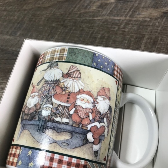 Vintage 90s Lang & Wise Santa mug Christmas with Box new - Picture 3 of 6